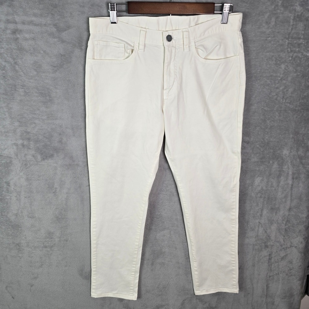 Turtleson White 5-Pocket Straight Leg‎ Pants Cotton Modal Stretch Size 32